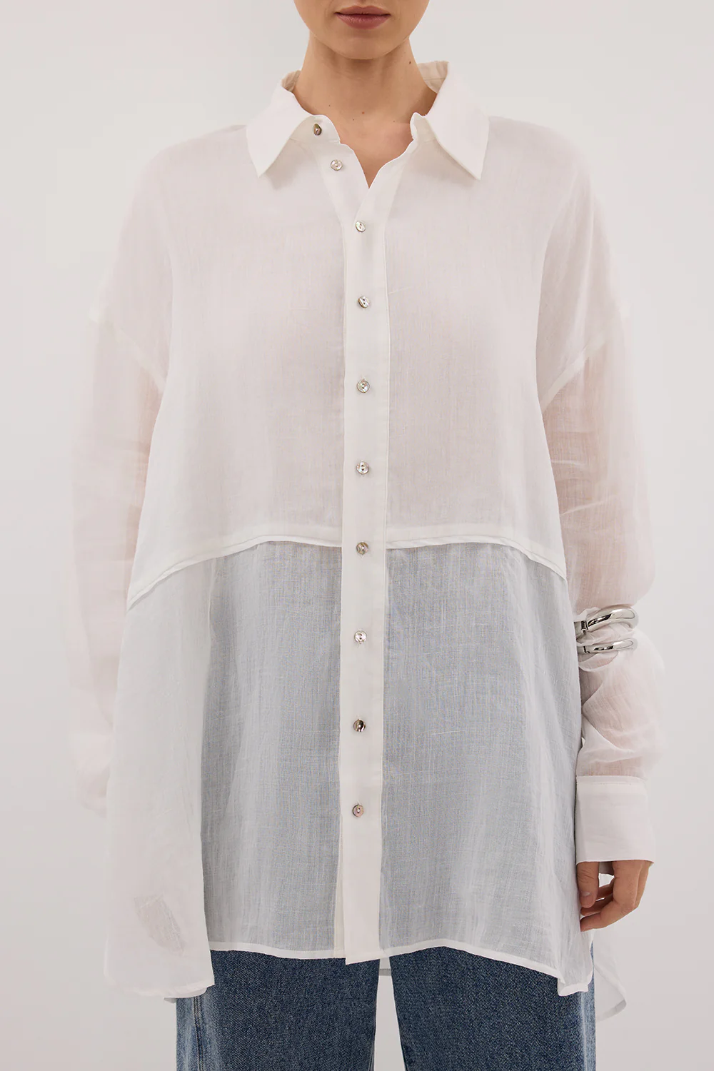 GIGI WHITE RAMIE LONG SLEEVE SHIRT - Gamepaces