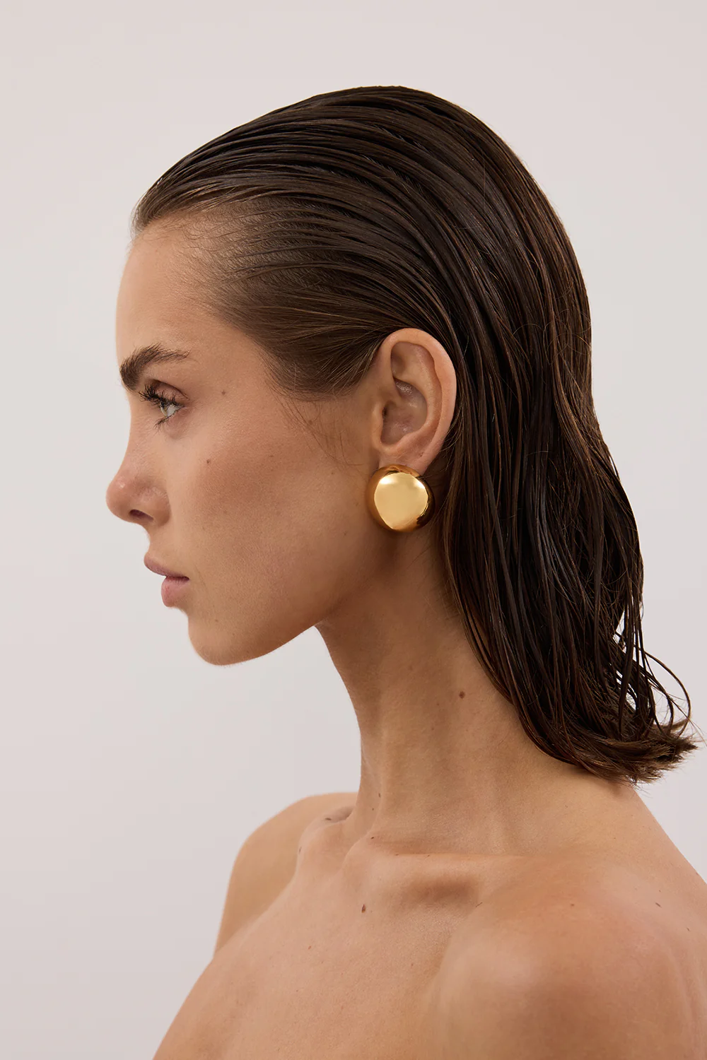 ANNA ROSSI DOMED GOLD EARRING - Gamepaces