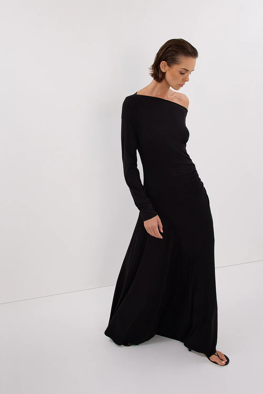 HADLEY BLACK LONG SLEEVE KNIT MAXI DRESS - Gamepaces