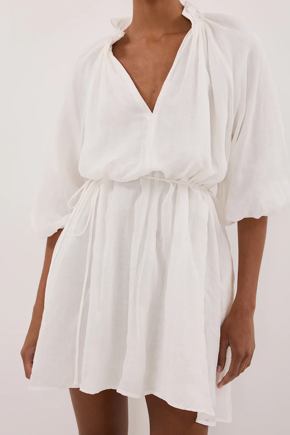 ELLIE WHITE RAMIE SMOCK DRESS - Gamepaces