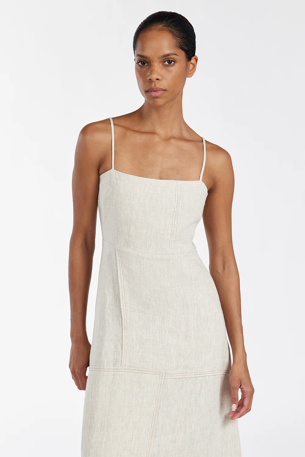 CATIE NATURAL PATCHWORK MIDI DRESS - Gamepaces