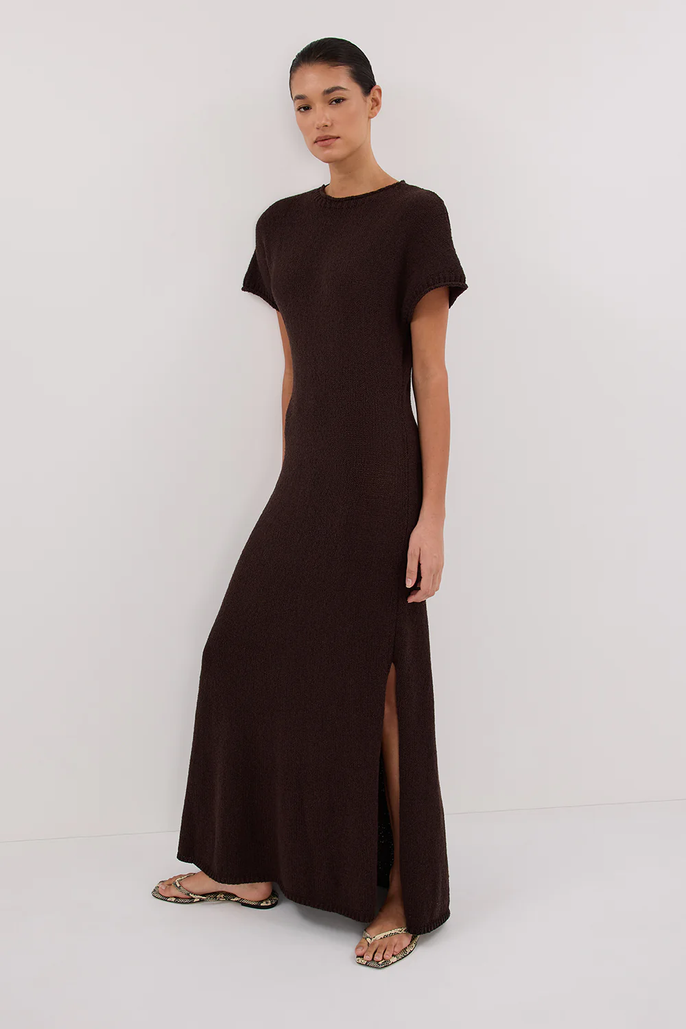 ERIN CHOC KNIT MAXI DRESS - Gamepaces