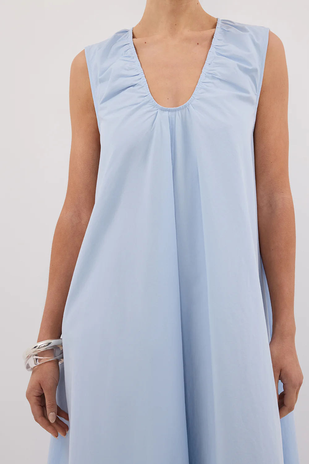 GABBY CORNFLOWER OVERSIZED COTTON MIDI DRESS - Gamepaces