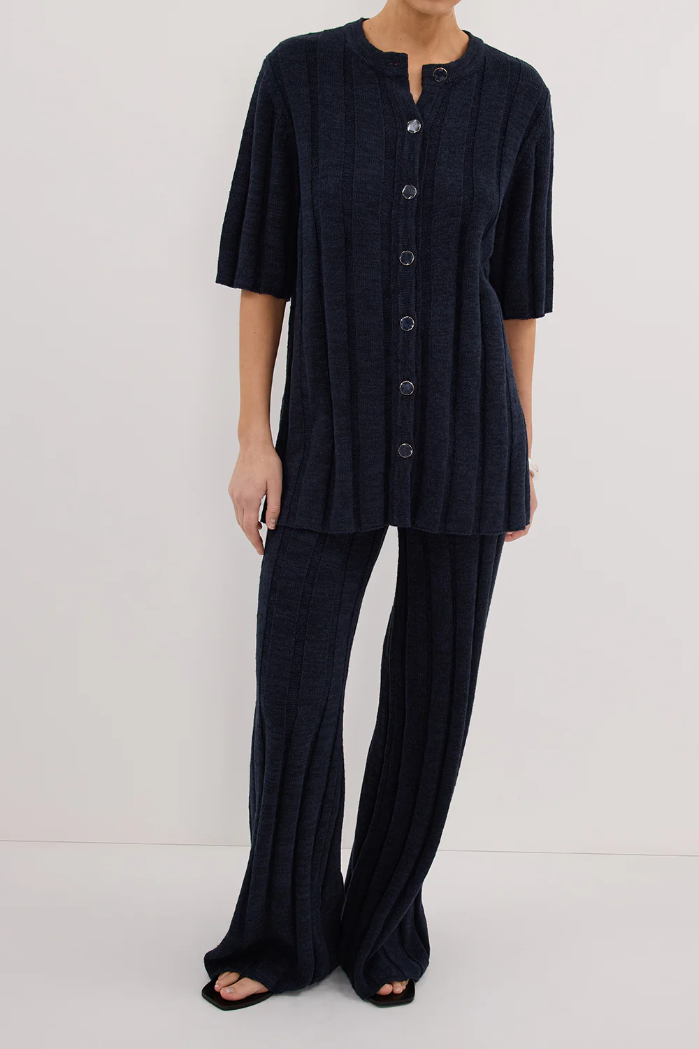 JAZZ INDIGO WIDE LEG KNIT PANT - Gamepaces