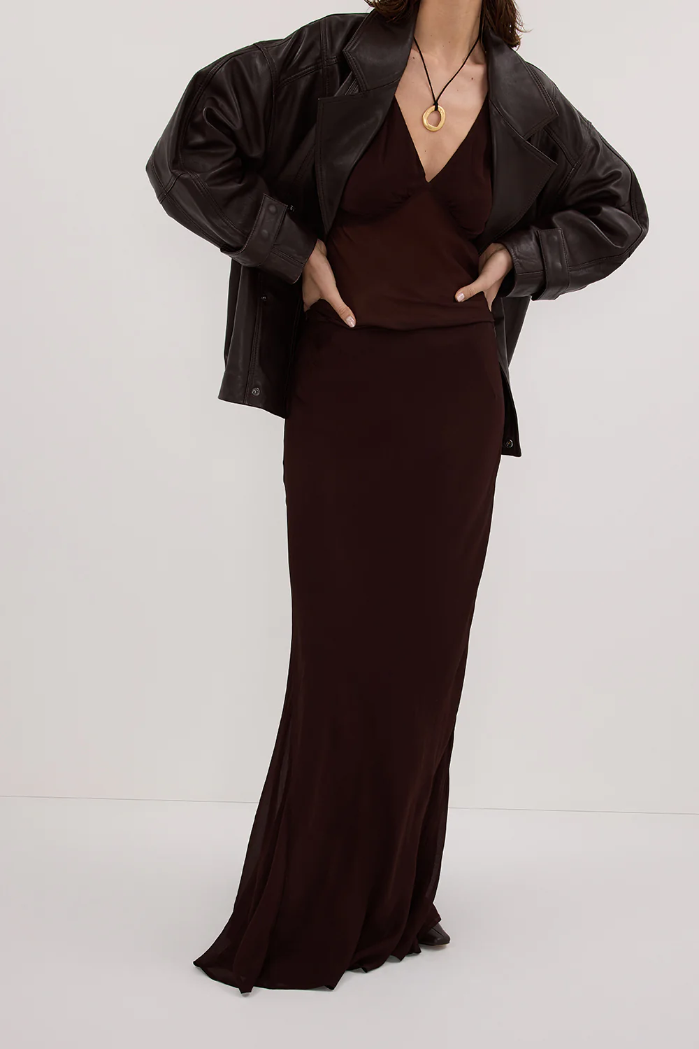 CARLY DARK CHOC MIDI SKIRT - Gamepaces