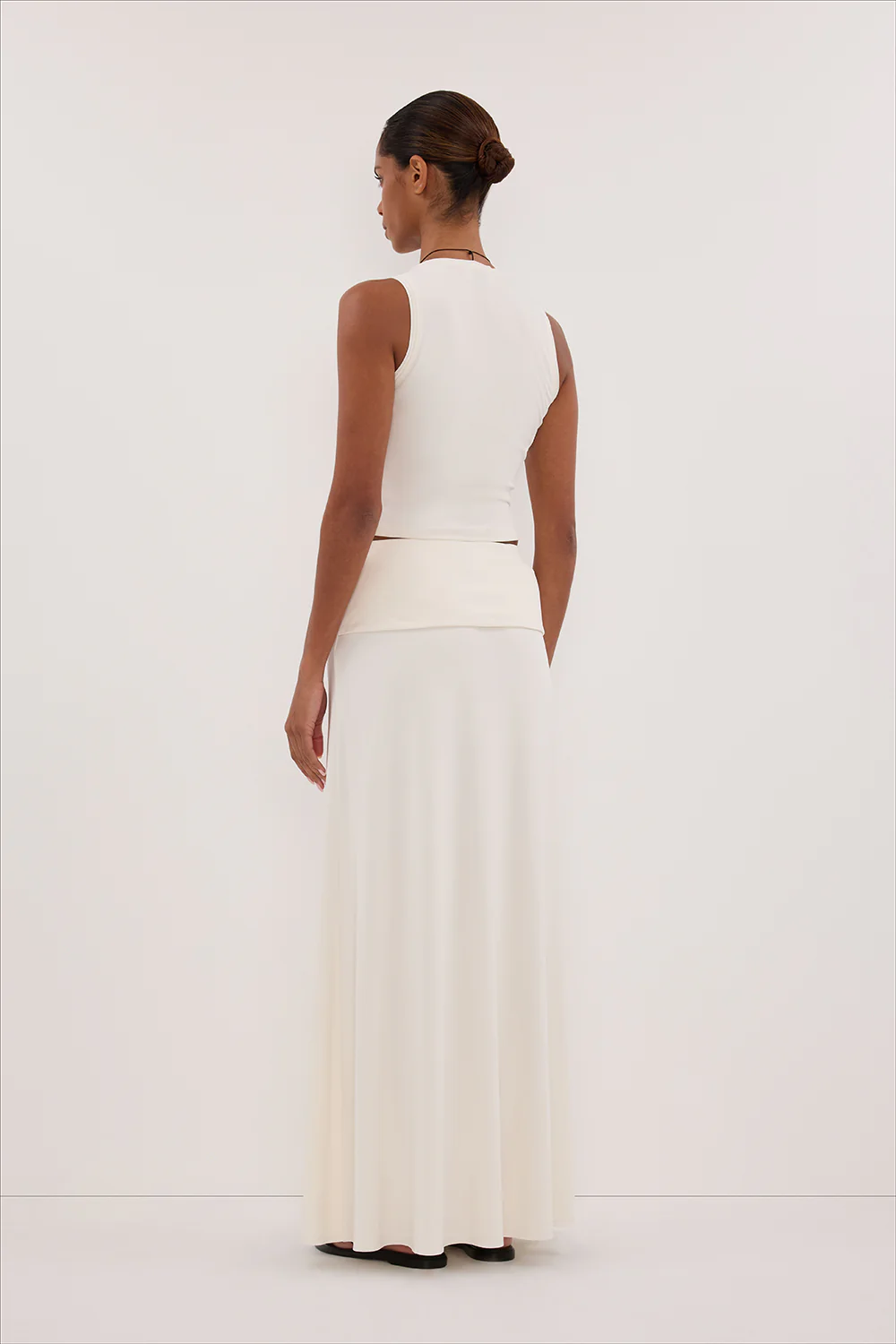 JULIE OFF WHITE MODAL BLEND MAXI SKIRT - Gamepaces