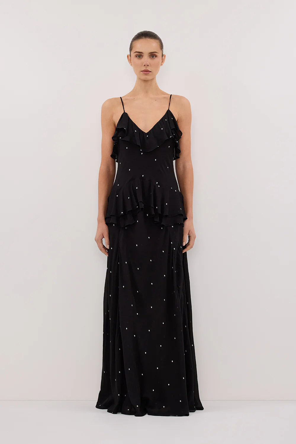 MELROSE BLACK SPOT MAXI DRESS - Gamepaces