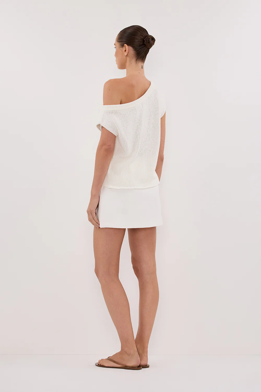 KERRY OFF WHITE ASYM KNIT TOP - Gamepaces