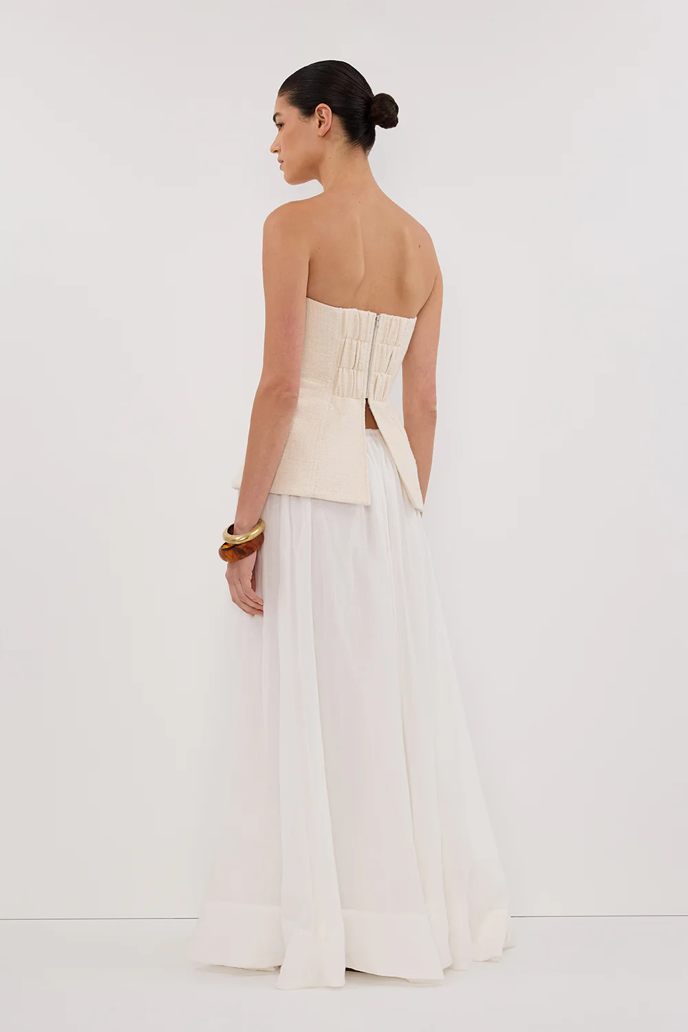 NIA NATURAL STRAPLESS TOP - Gamepaces