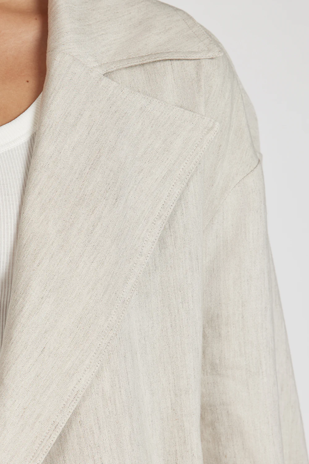 JOSEPHINA NATURAL LINEN BLEND TRENCH COAT - Gamepaces