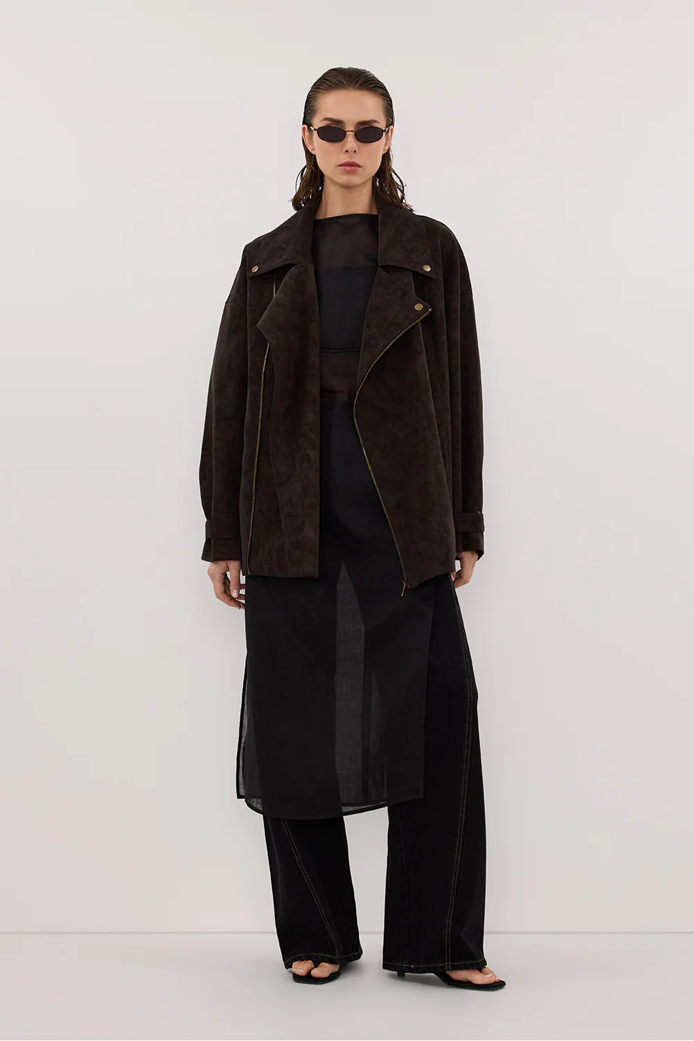 OAKLAND CHOC OVERSIZED FAUX SUEDE JACKET - Gamepaces