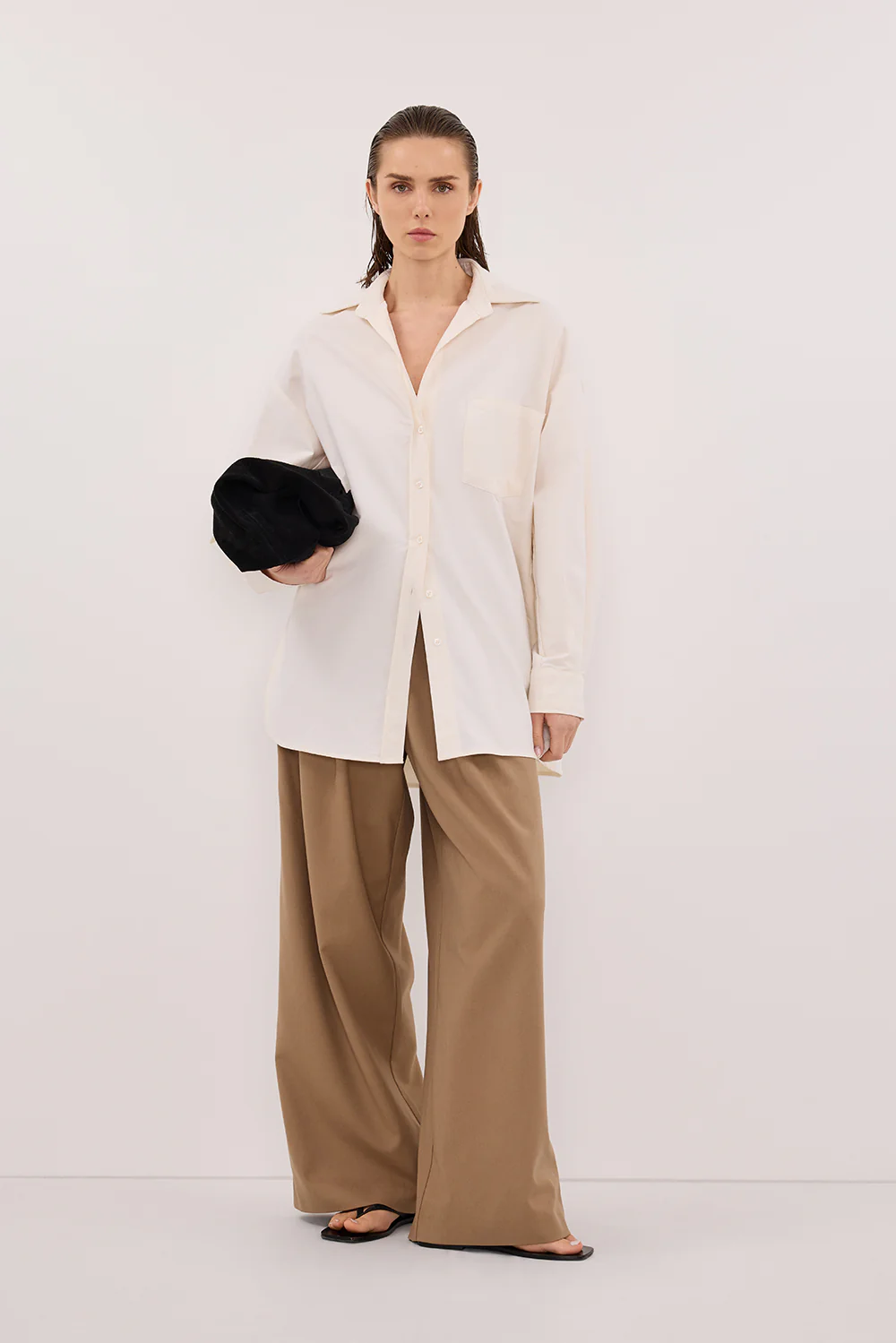 RHEA 2.0 CREAM OVERSIZED COTTON SHIRT - Gamepaces
