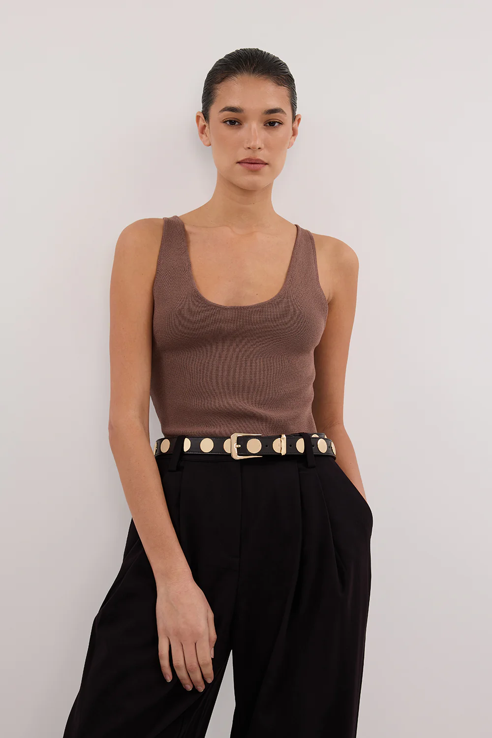 TROY TAUPE KNIT TANK - Gamepaces