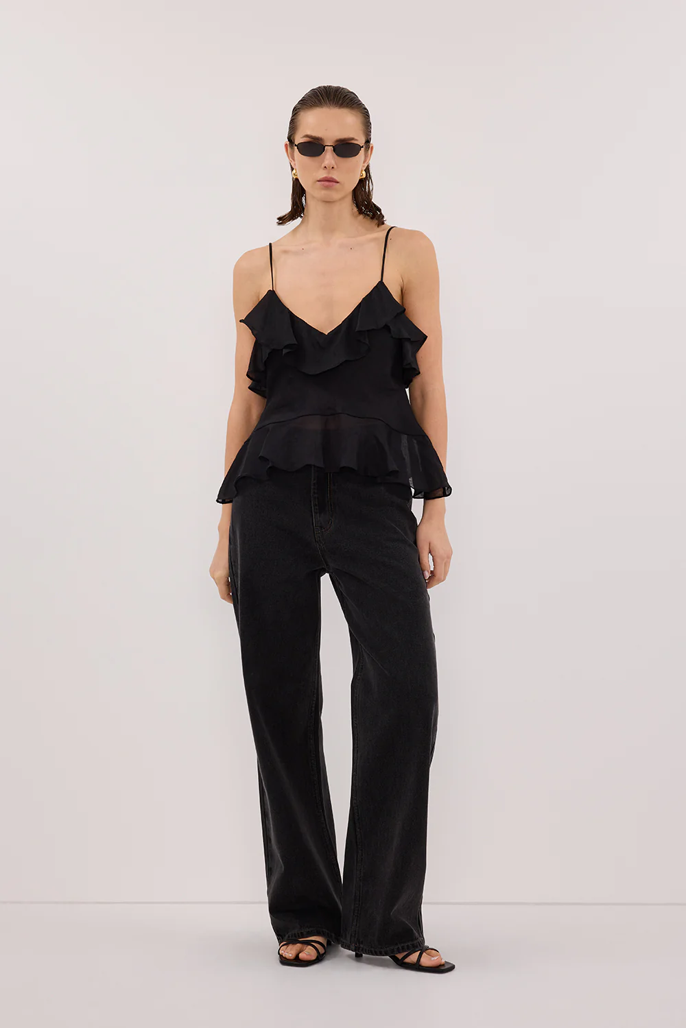 SARA BLACK RAMIE CAMI TOP - Gamepaces