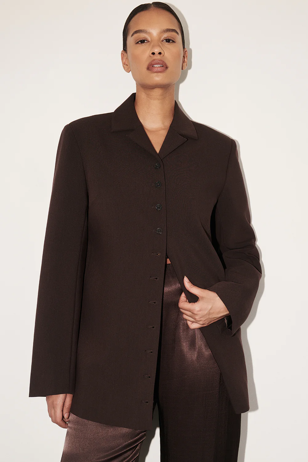 RYKER DARK CHOC OVERSIZED BLAZER - Gamepaces