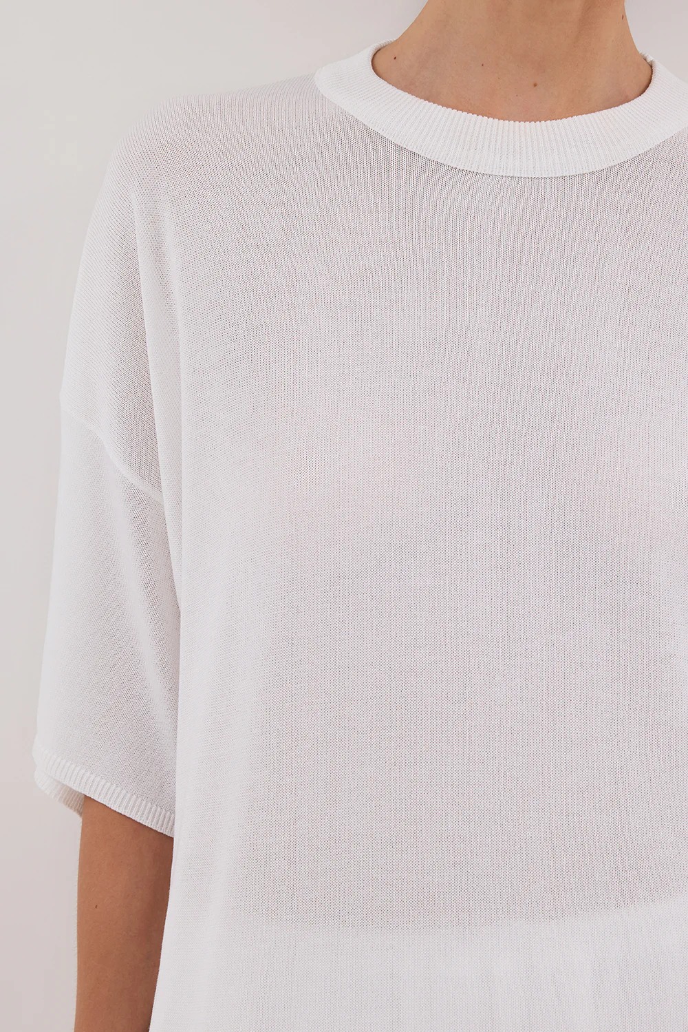 JACKI IVORY OVERSIZED KNIT TEE - Gamepaces