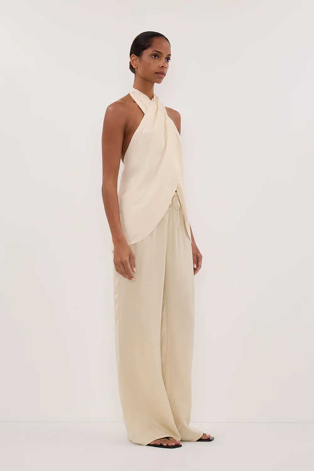 ADDIE STRAW CUPRO DRAWSTRING PANT - PRE ORDER - Gamepaces