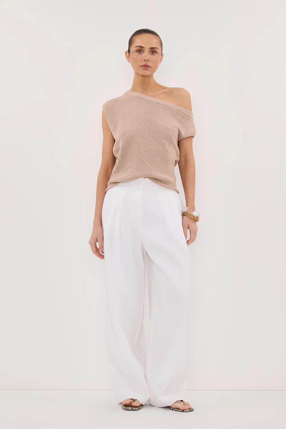 KERRY TAN ASYM KNIT TOP - Gamepaces