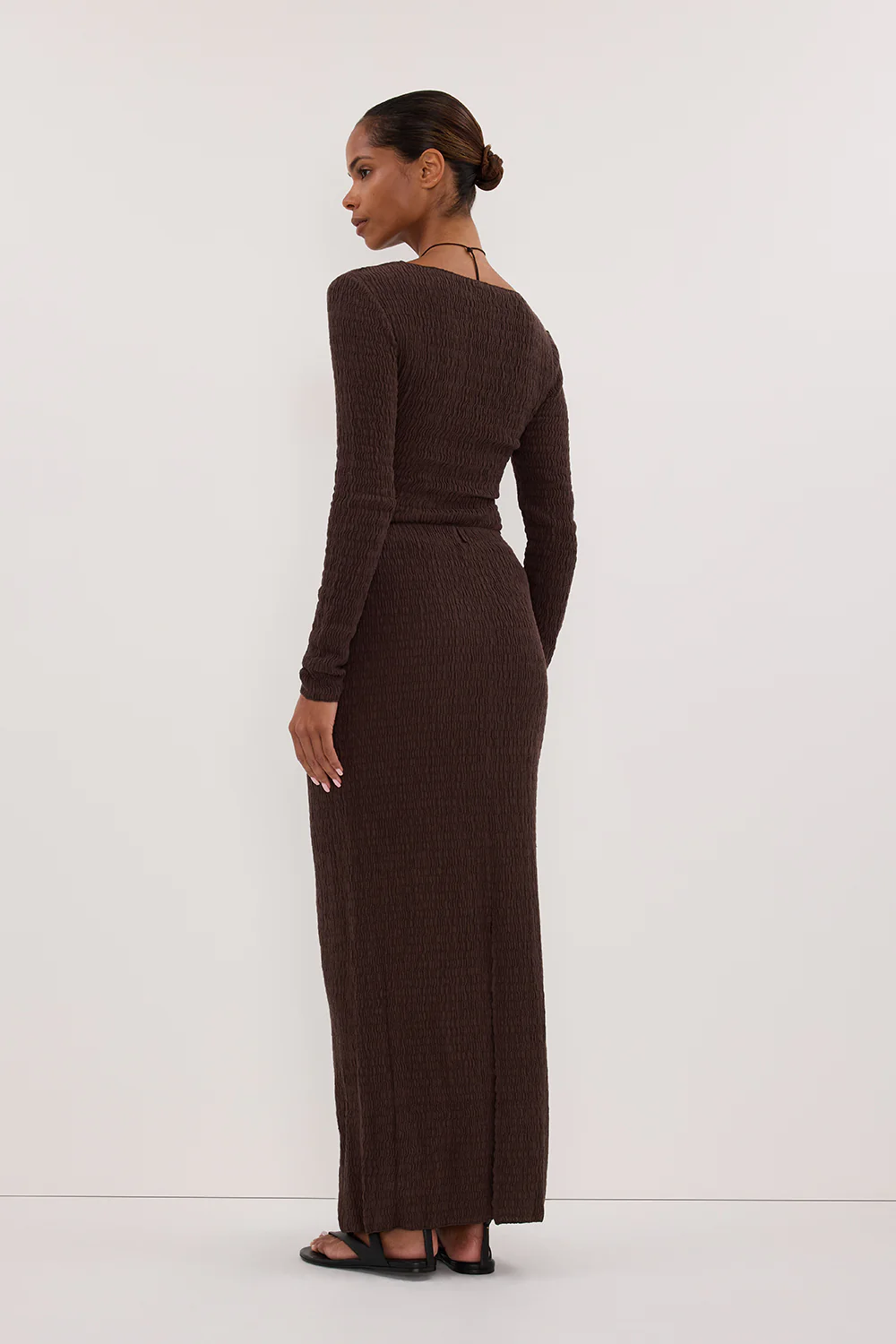 MELISSA CHOCOLATE KNIT MIDI SKIRT - Gamepaces