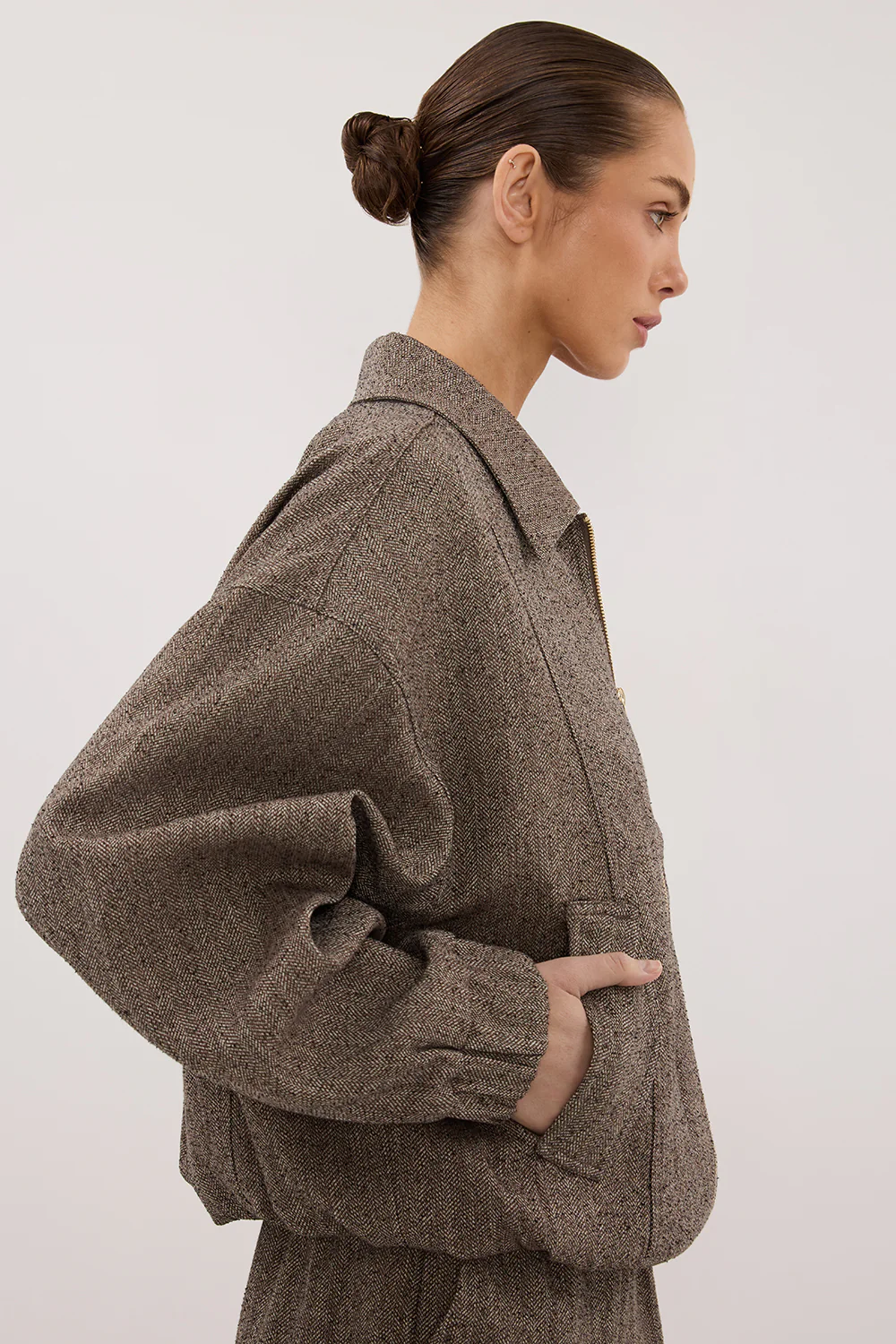 FRANKIE CHOC TWEED BOMBER JACKET - Gamepaces