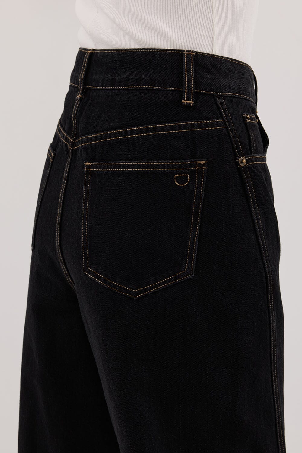 CARSON JET BLACK WIDE LEG JEAN - Gamepaces