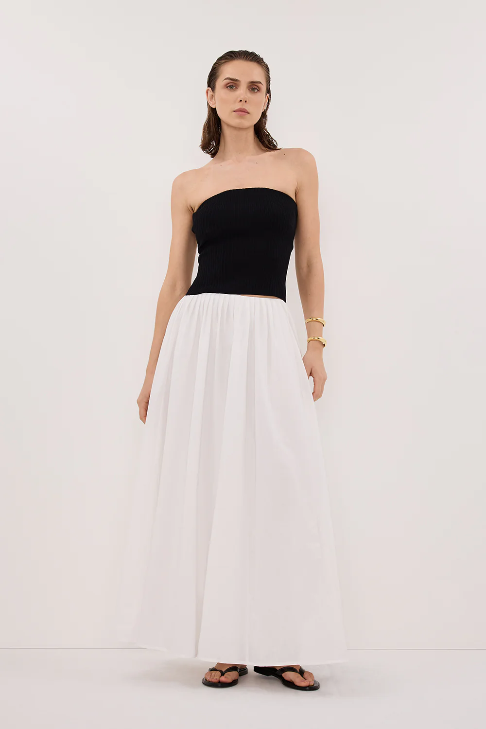 LIMA BLACK STRAPLESS BANDEAU KNIT TOP - Gamepaces