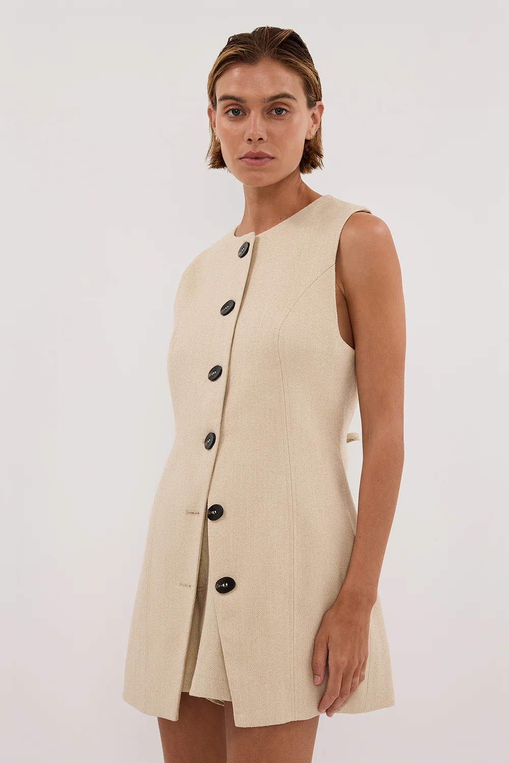 FRANKIE OAT TWEED TUNIC VEST - Gamepaces