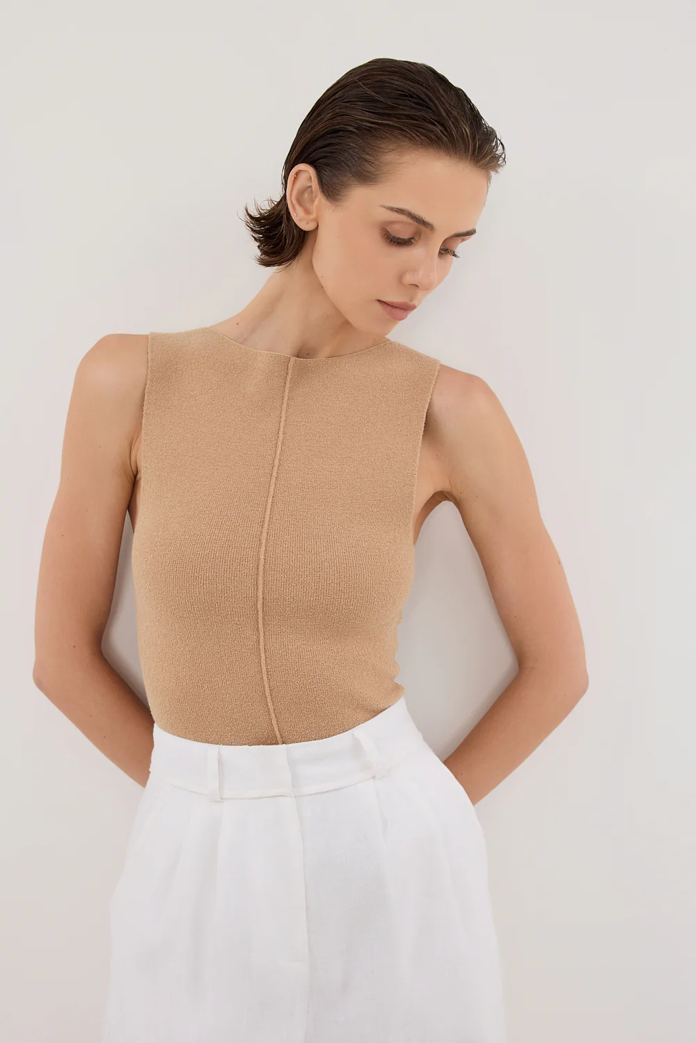 OWEN TAN BOAT NECK TOP - Gamepaces