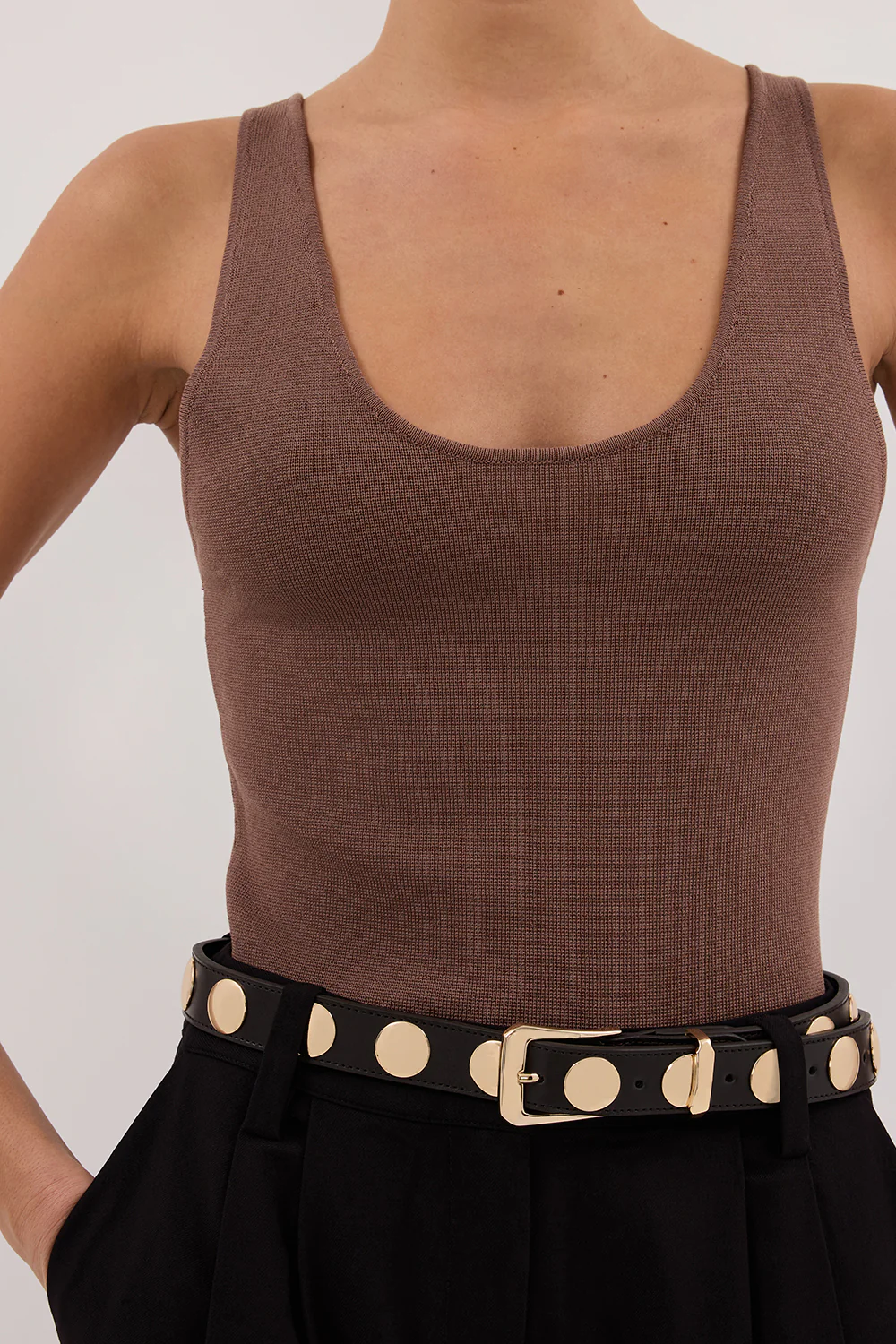 TROY TAUPE KNIT TANK - Gamepaces