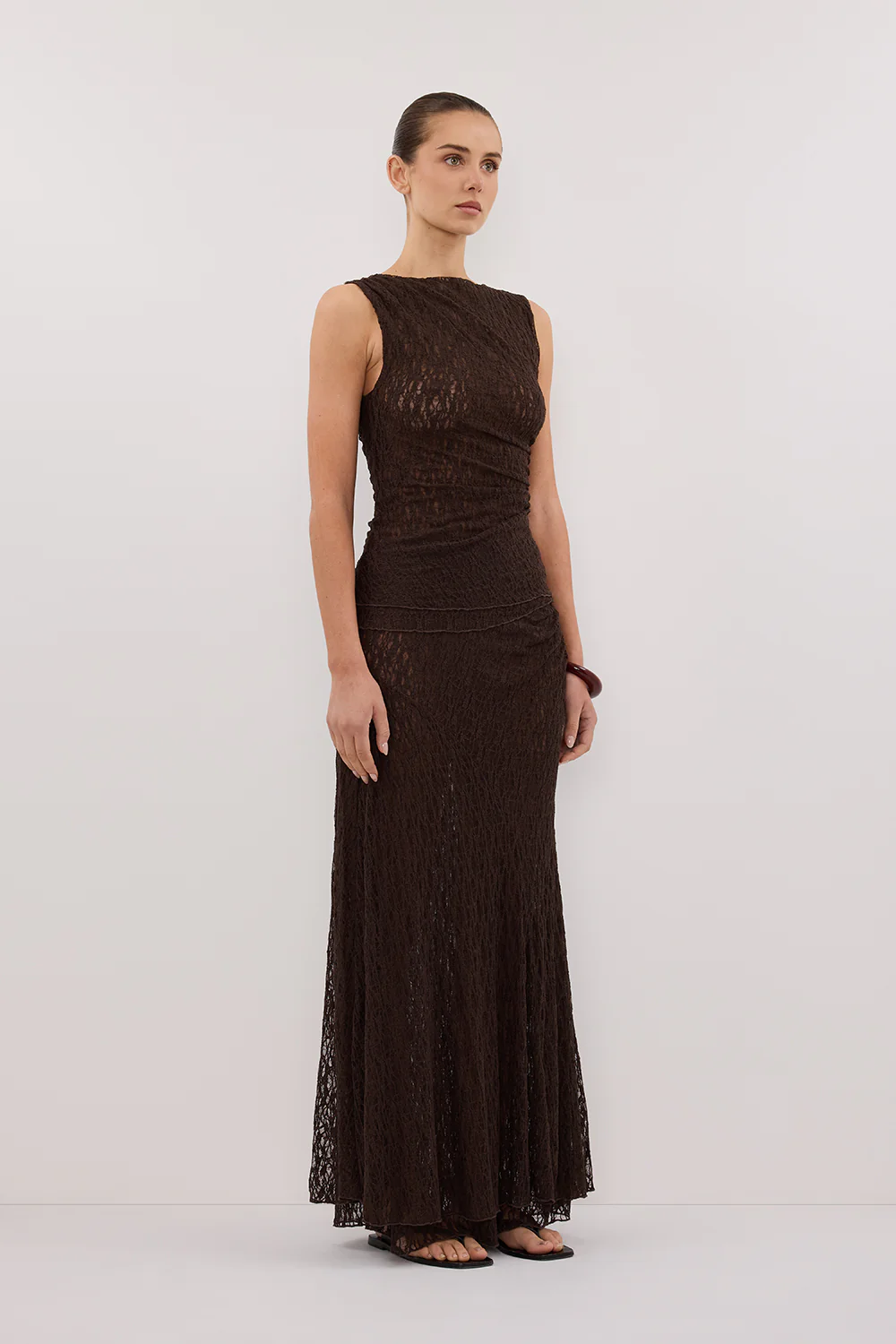 LIZZIE DARK CHOC LAYERED LACE SKIRT - Gamepaces