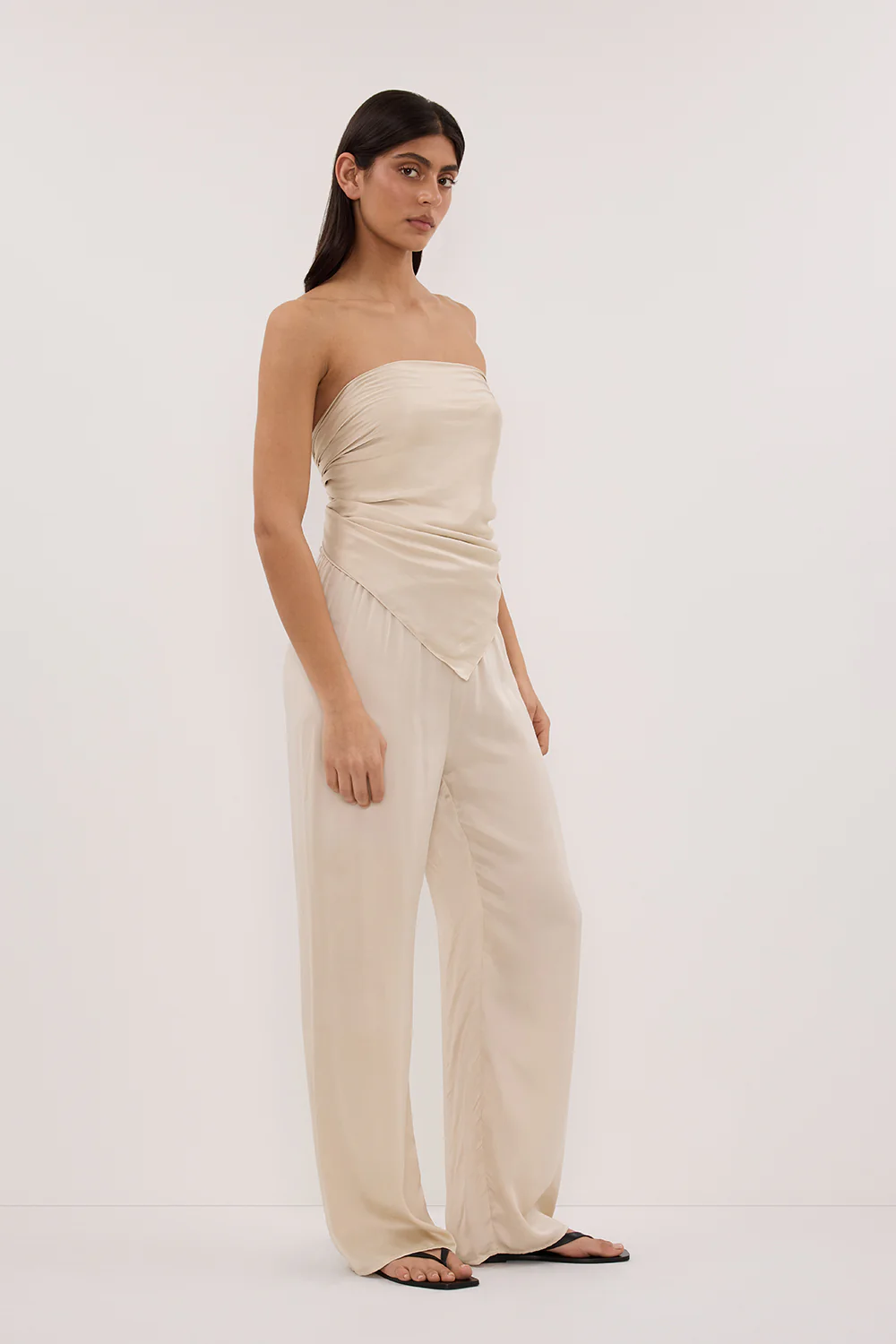 PERCY SANDSTONE SILK SCARF TOP - Gamepaces