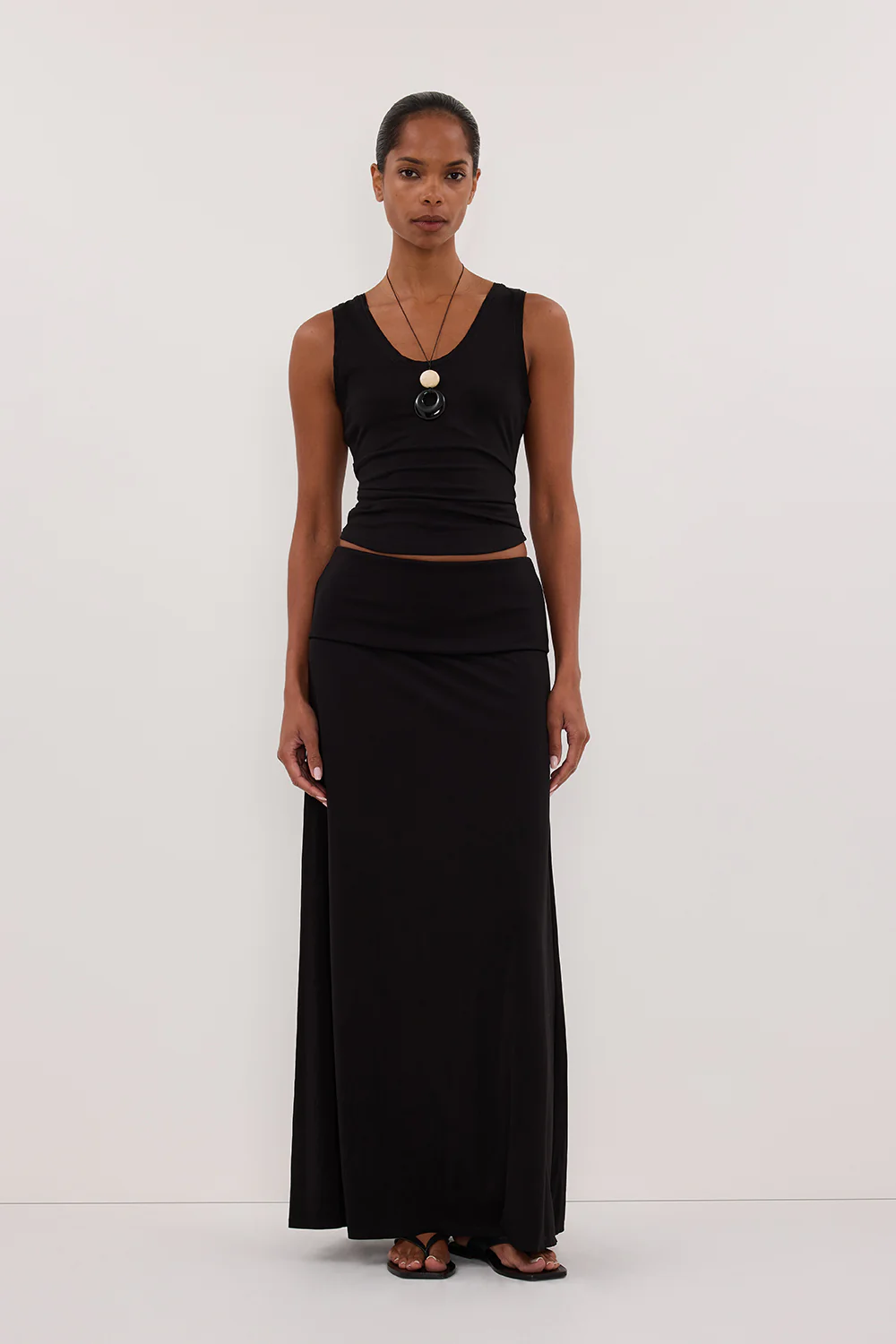 JULIE BLACK MODAL BLEND MAXI SKIRT - Gamepaces