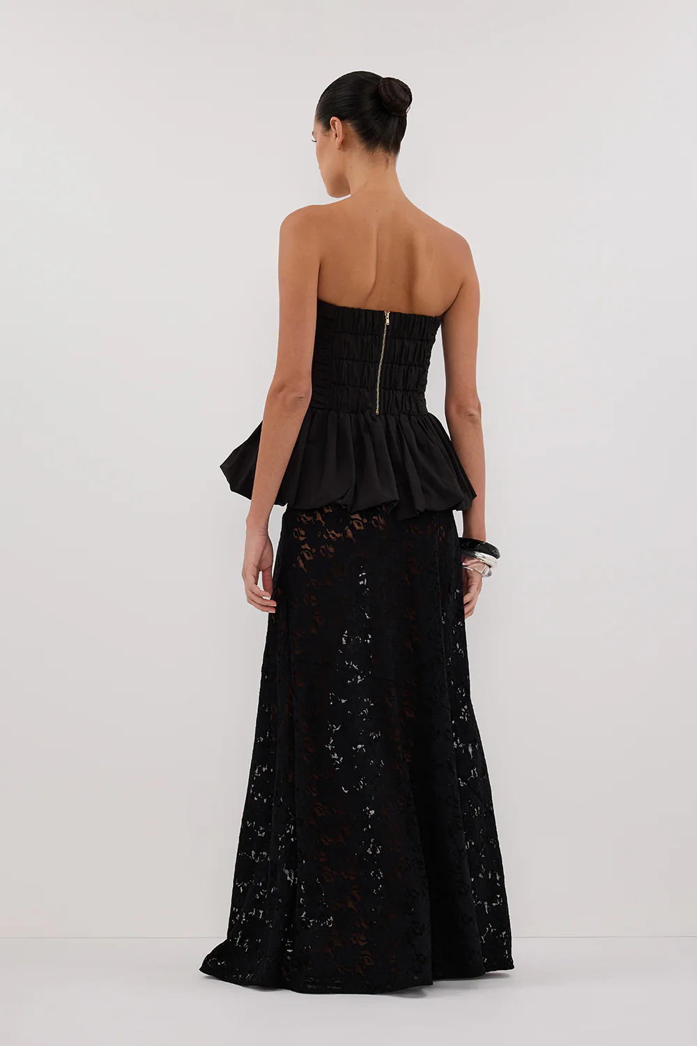 PEGGY BLACK COTTON STRAPLESS TOP - Gamepaces