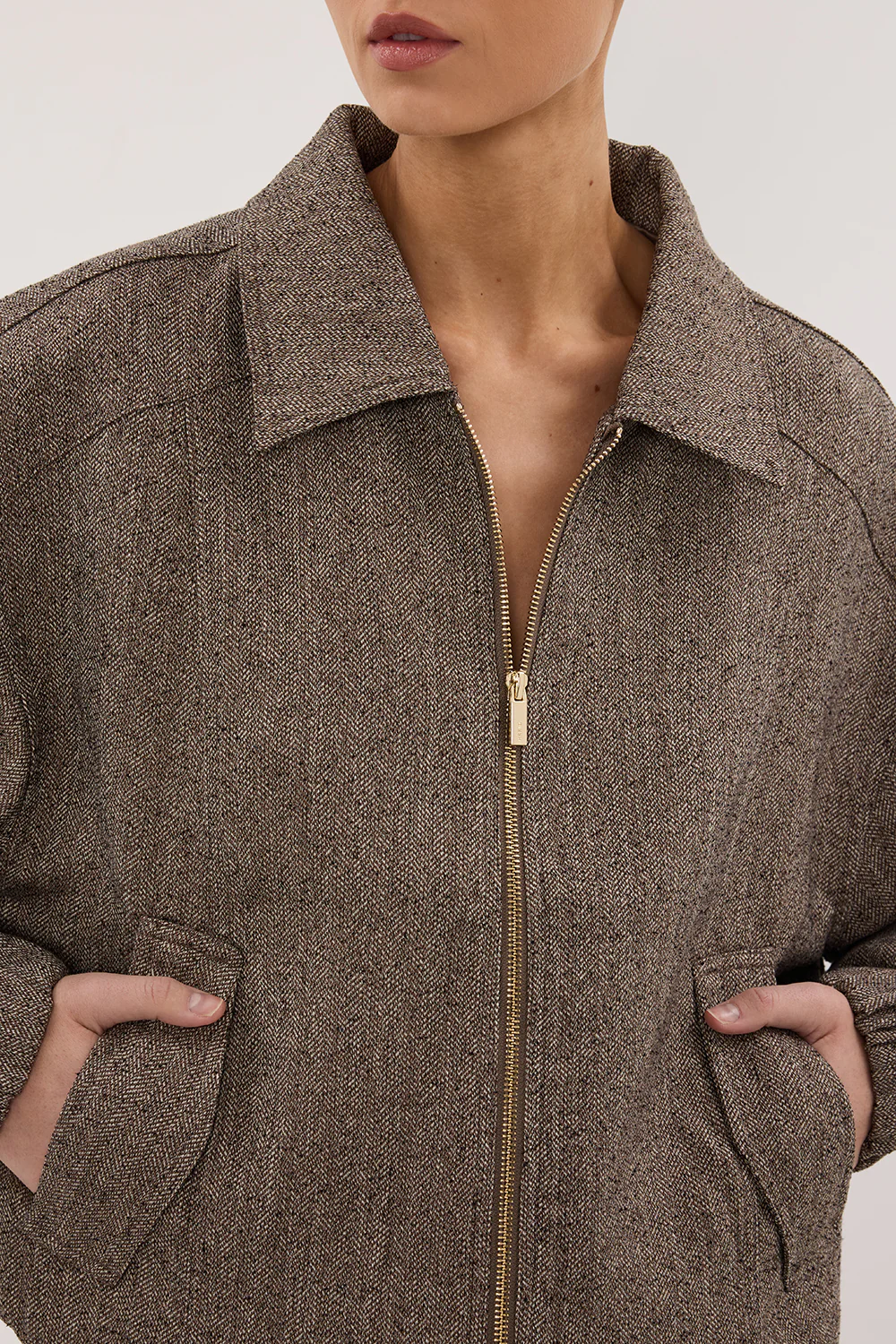 FRANKIE CHOC TWEED BOMBER JACKET - Gamepaces