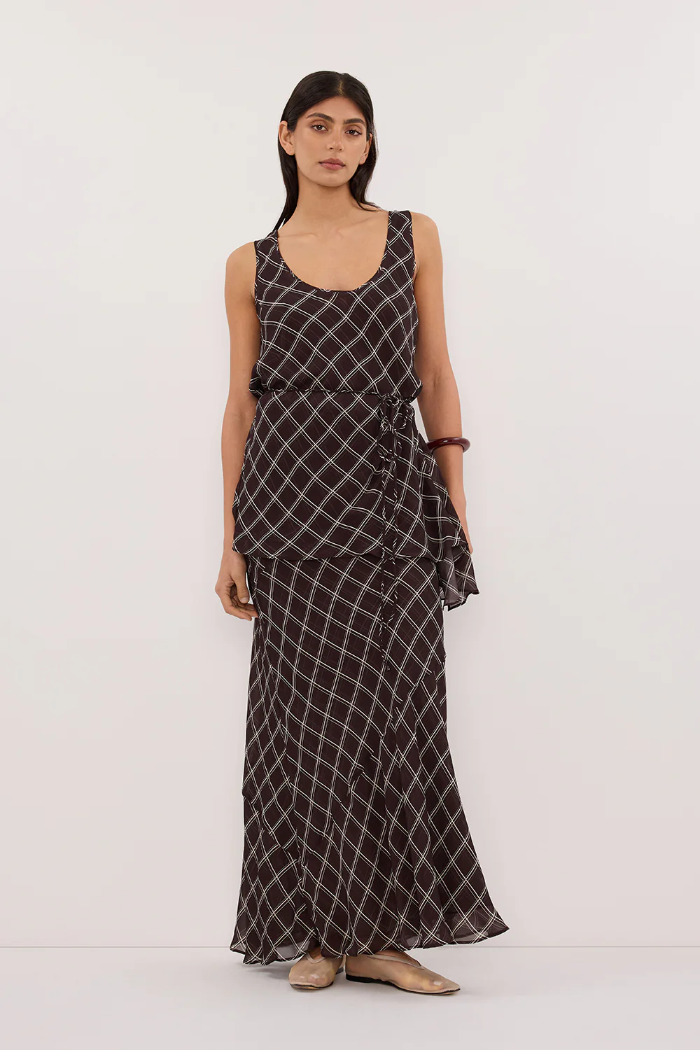 ARLINGTON CHOC MIDI SKIRT - Gamepaces