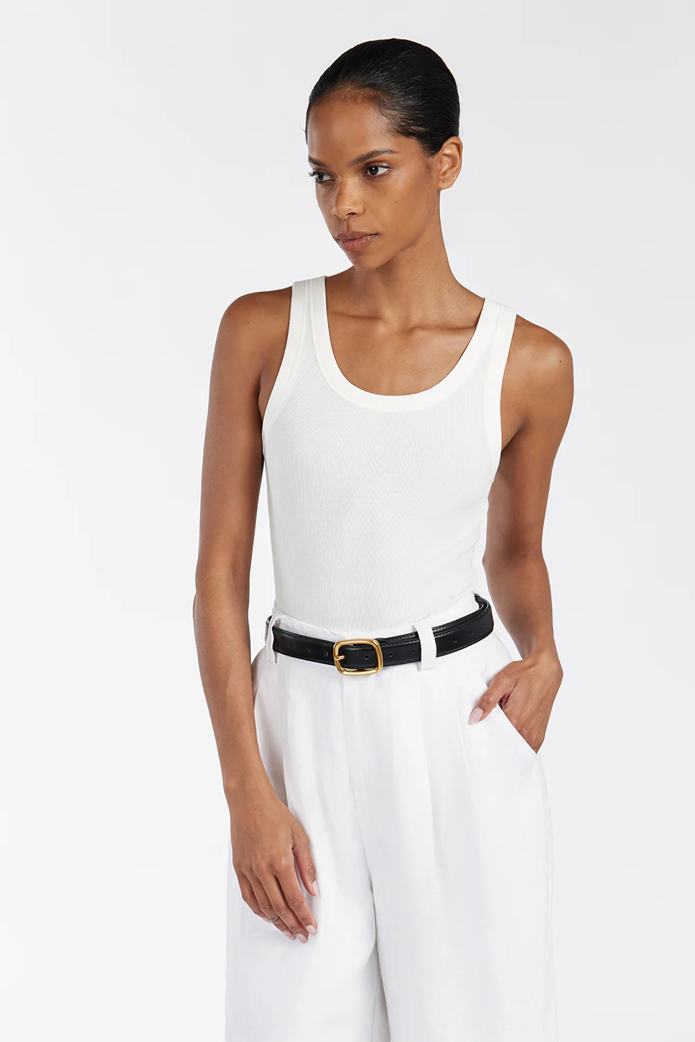 LEE OFF WHITE KNIT TANK - Gamepaces