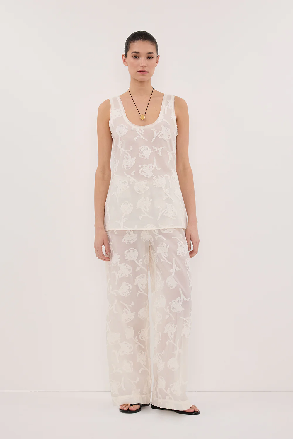 AZALEA OFF WHITE JACQUARD PANT - Gamepaces
