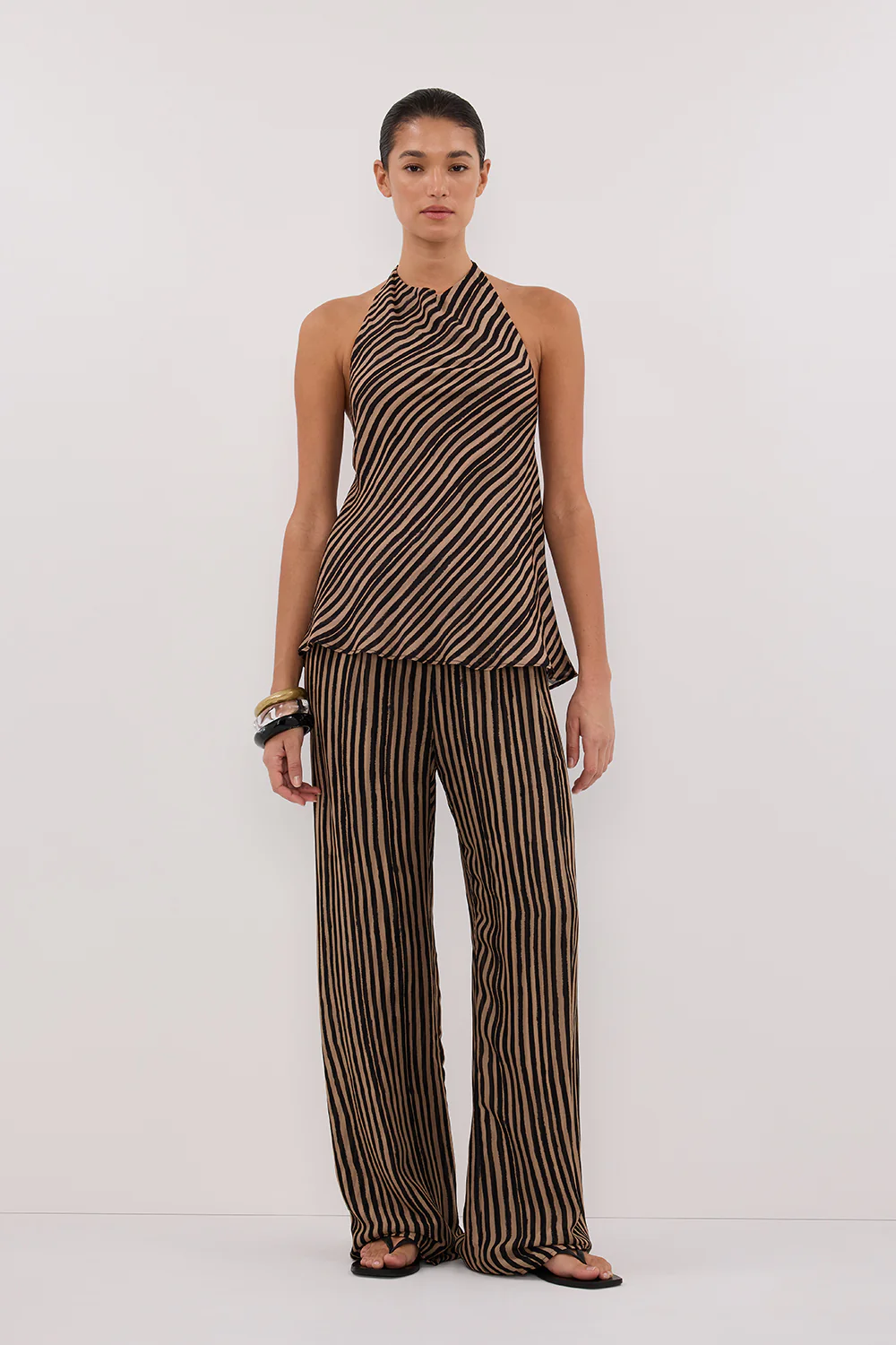 CHARLI TAN STRIPE PANT - Gamepaces