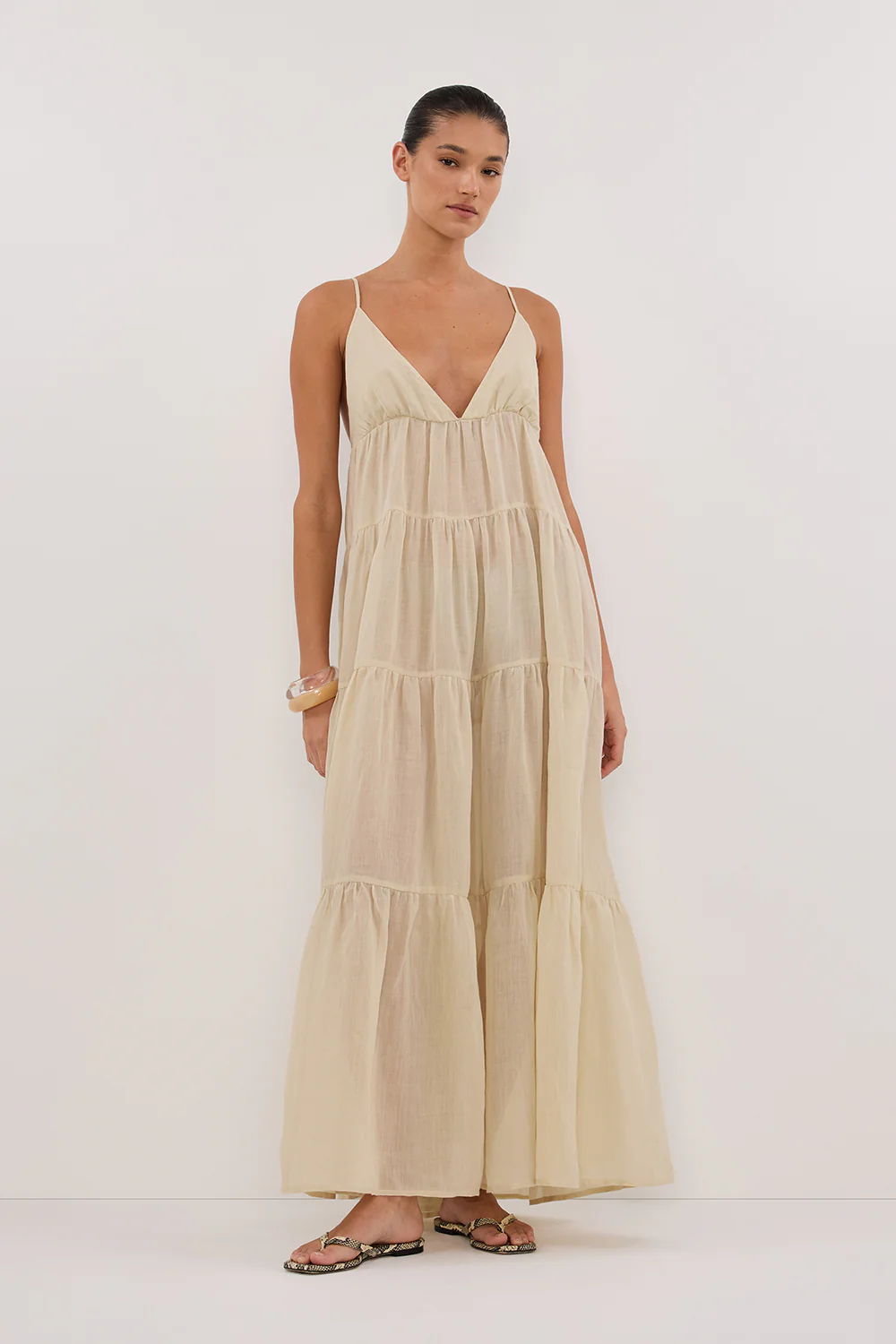 LIZA PLASTER RAMIE MIDI DRESS - Gamepaces