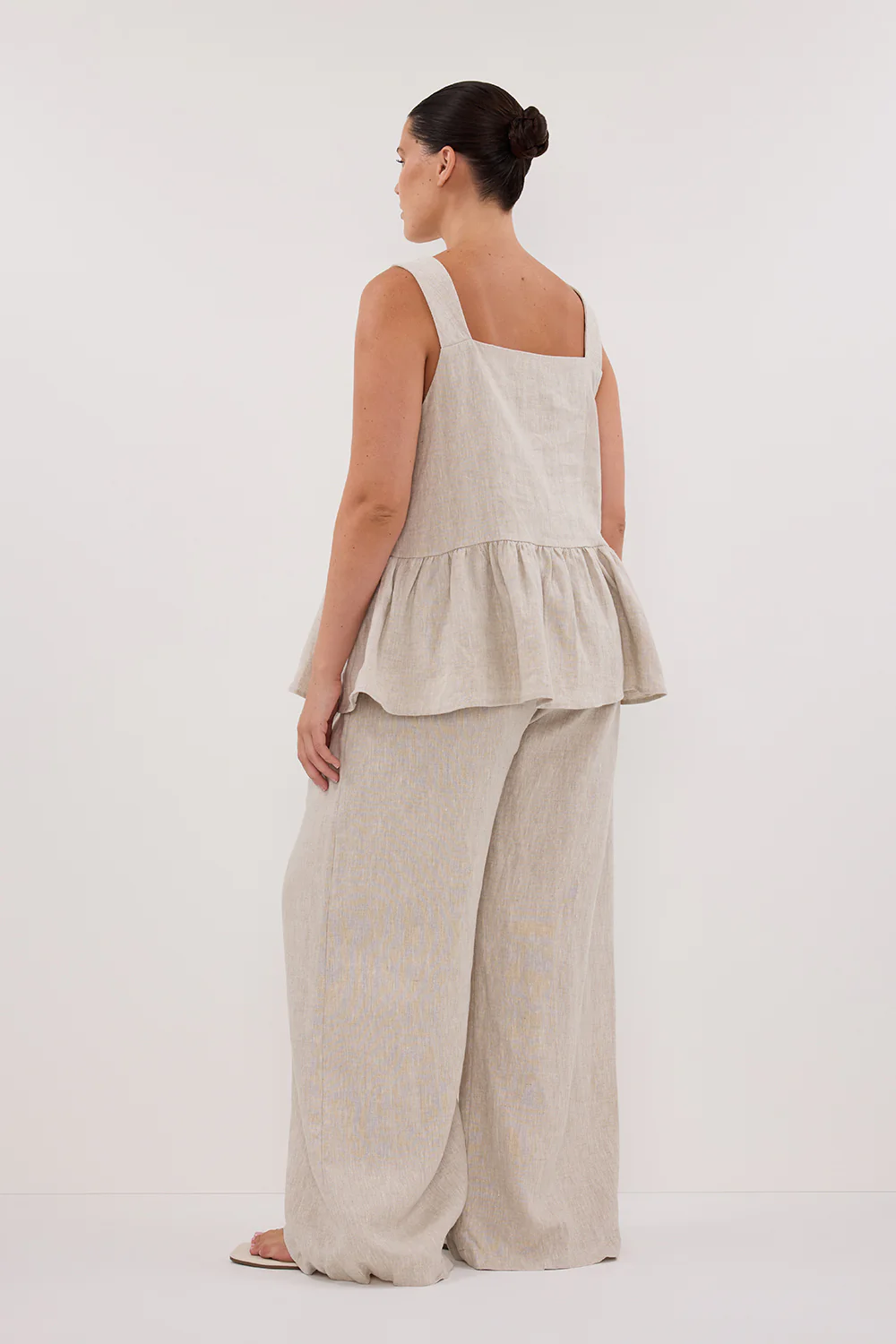 DAISY NATURAL LINEN PEPLUM TOP - Gamepaces