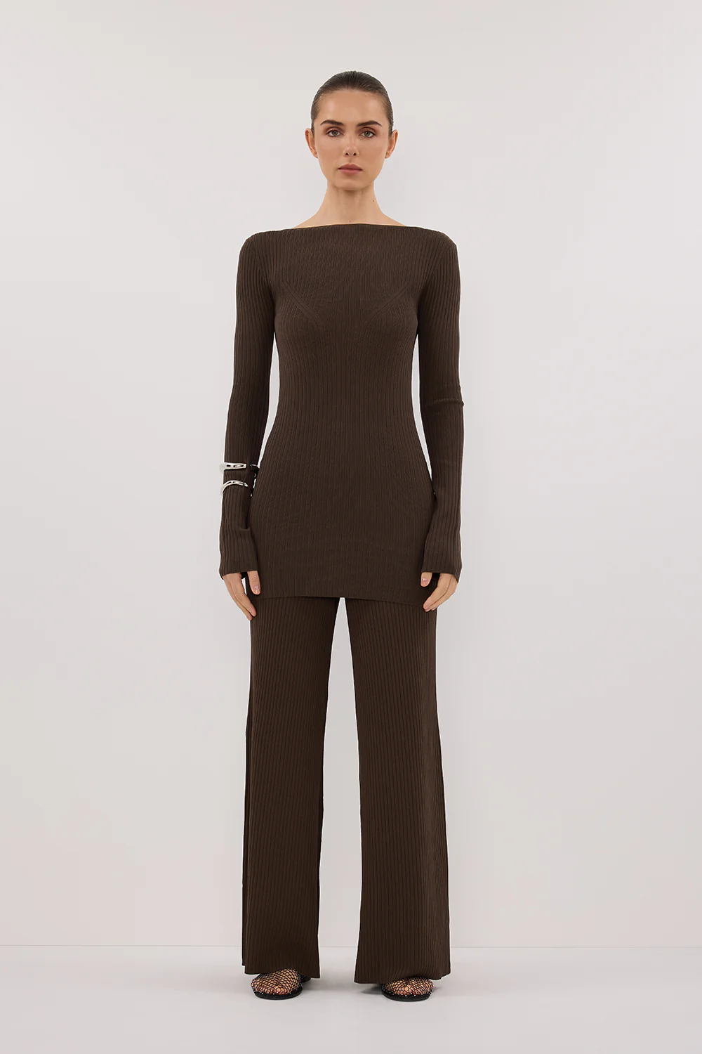 JOY DARK OLIVE LONGLINE KNIT TOP - Gamepaces