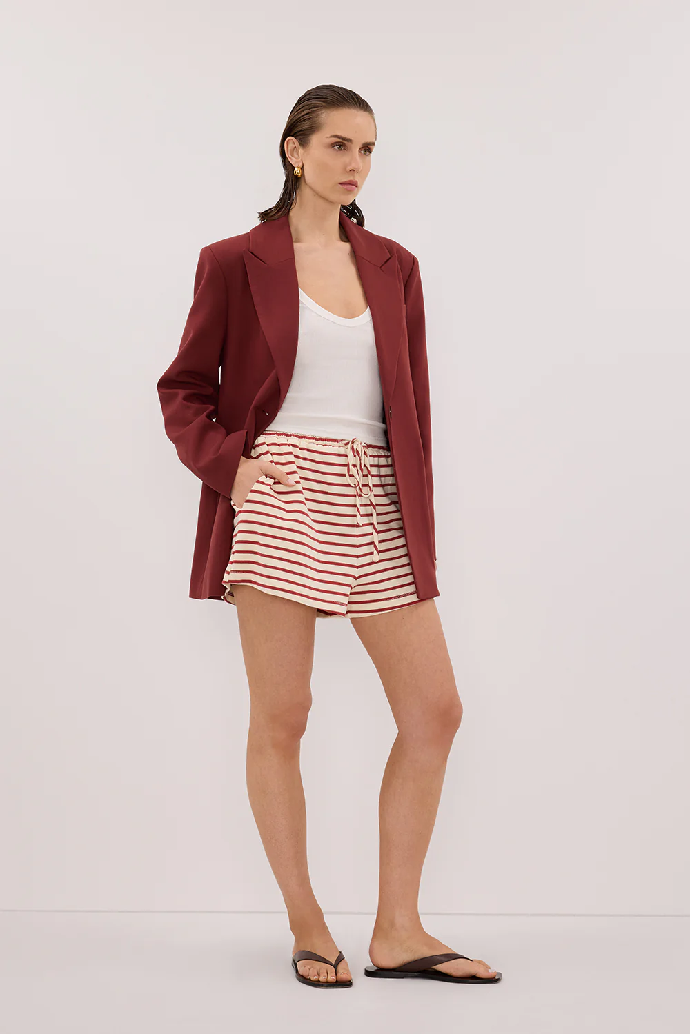 NOLA SAHARA STRIPE DRAWSTRING SHORT - Gamepaces