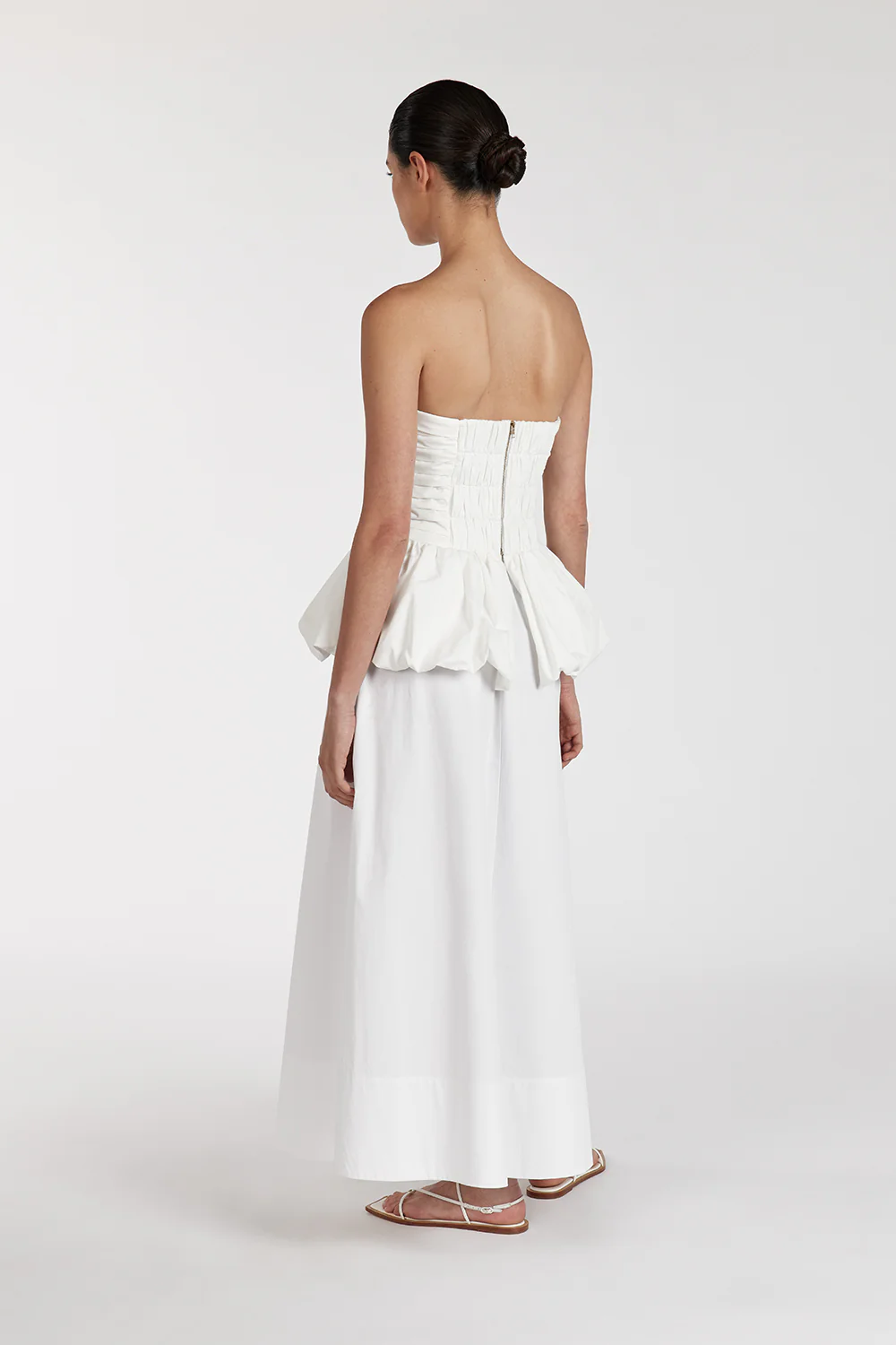 PEGGY WHITE COTTON STRAPLESS TOP - Gamepaces