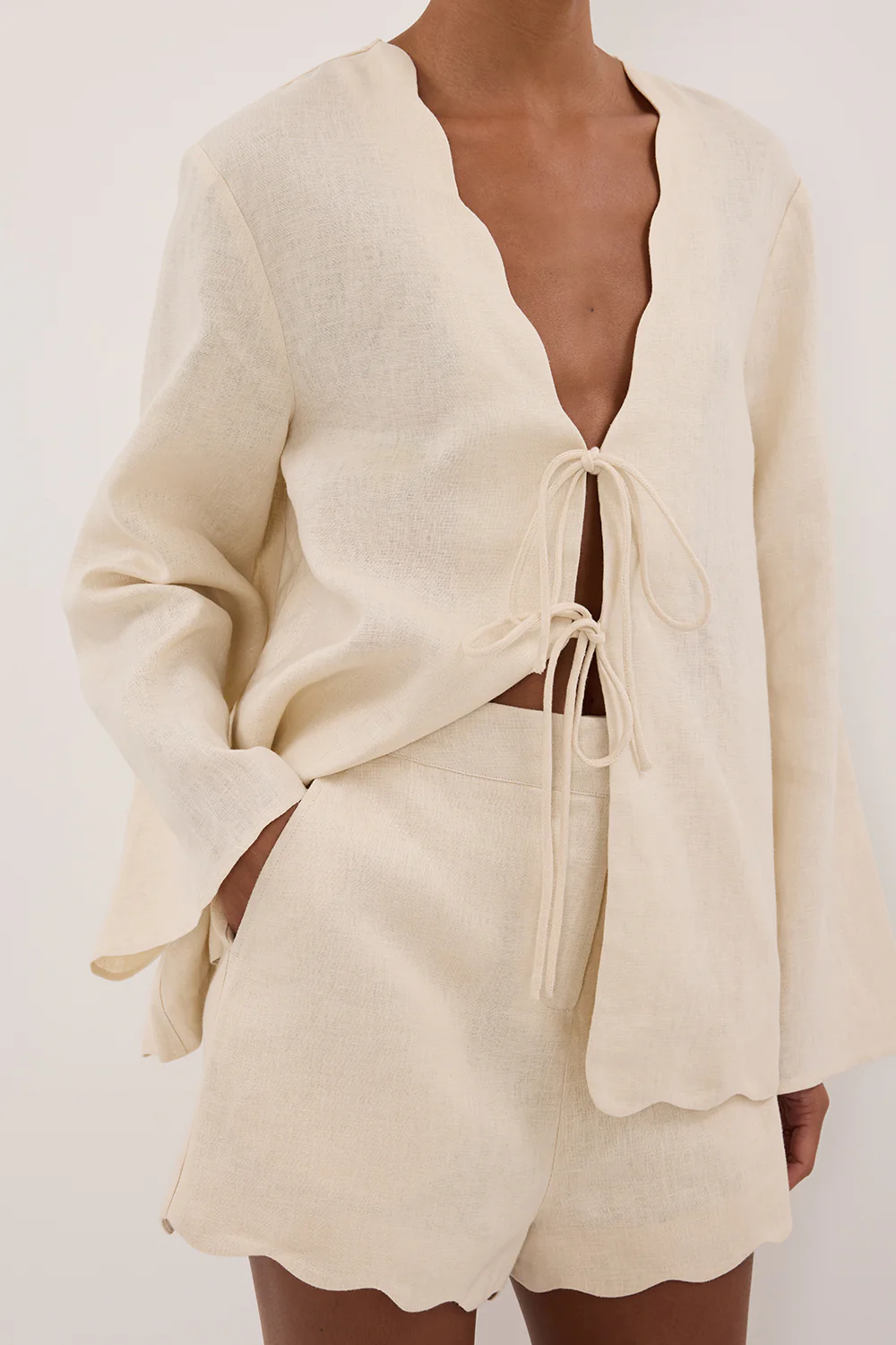 LELA SANDSTONE LINEN SHORT - Gamepaces