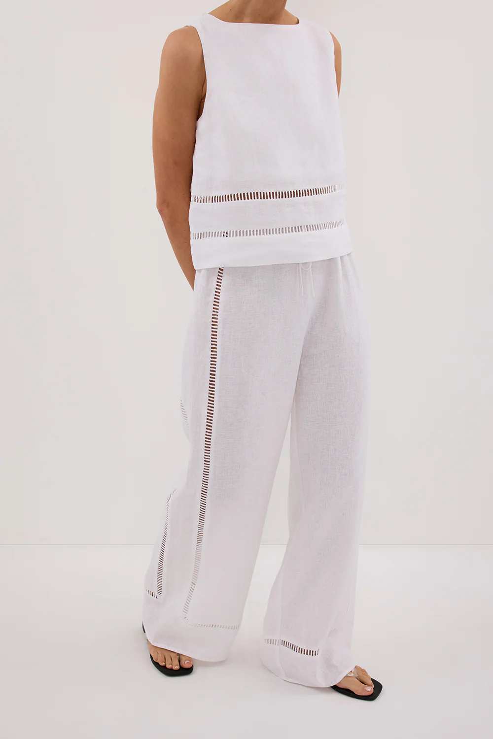 LINDSAY WHITE LINEN PANT - Gamepaces