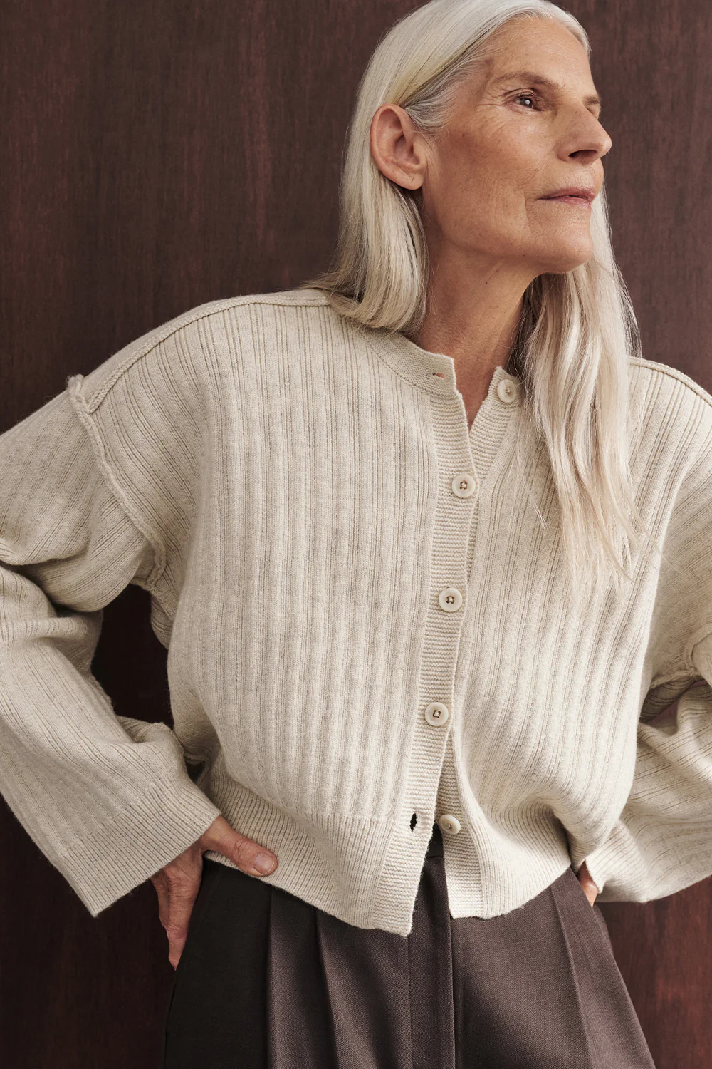 DAHLIA CHALK KNIT CARDIGAN - Gamepaces