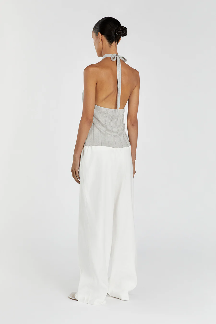 EVERLY SILVER TWIST KNIT  TOP - Gamepaces