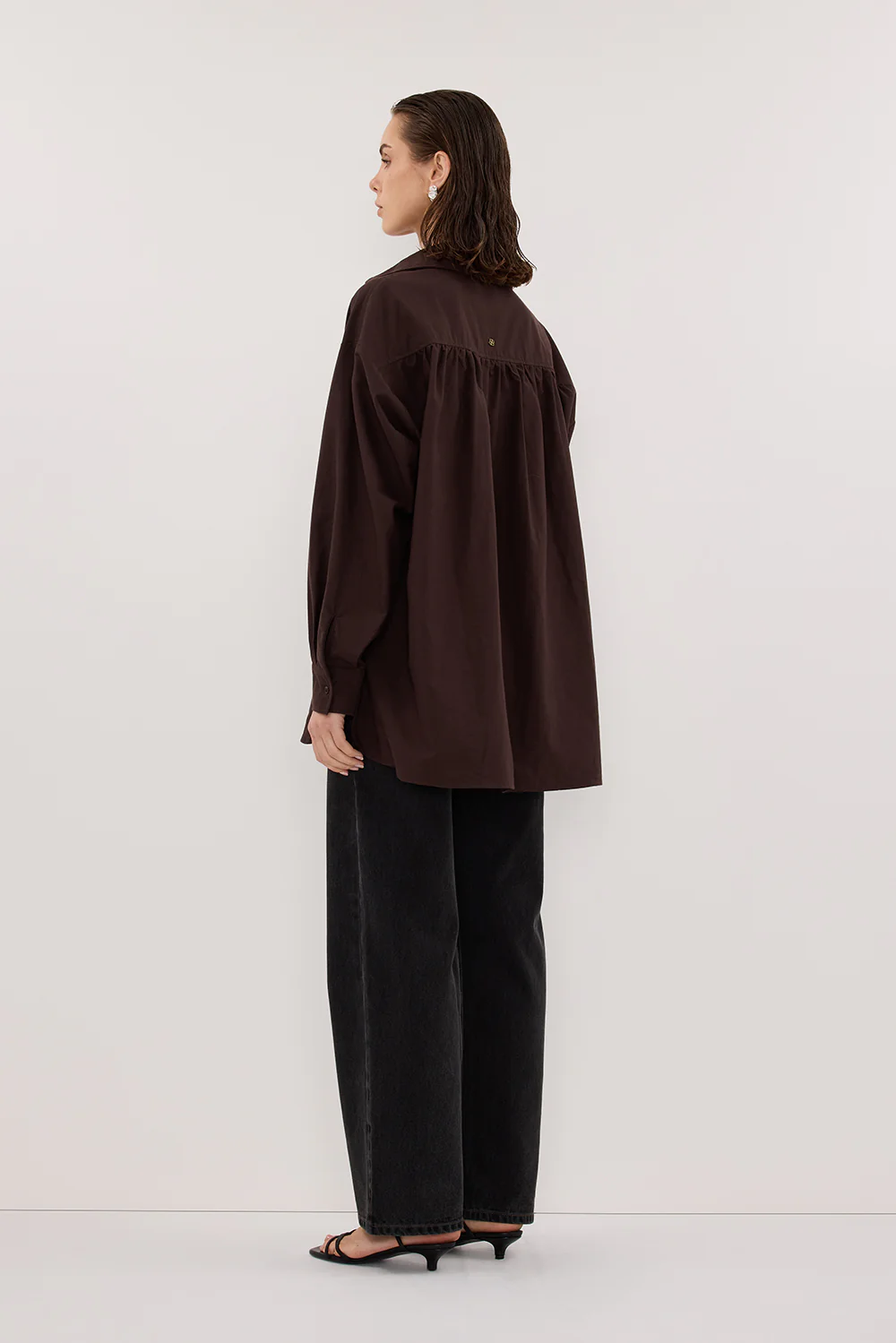 RHEA 2.0 BURNT CHOC OVERSIZED COTTON SHIRT - Gamepaces