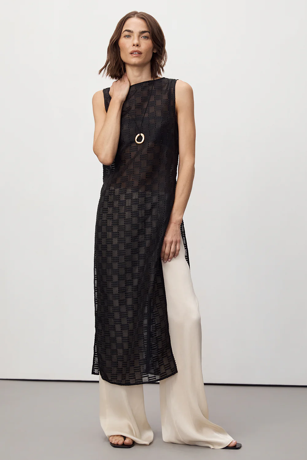 ELBA BLACK SHEER TUNIC TOP - Gamepaces