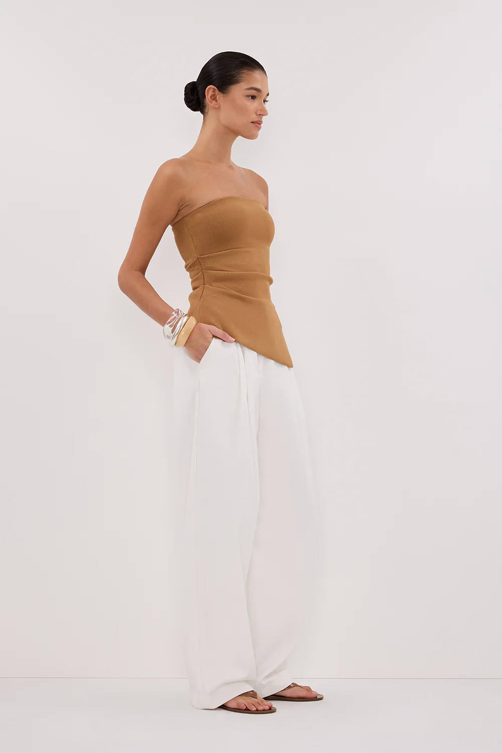 LUKE TAN BANDEAU KNIT TOP - Gamepaces